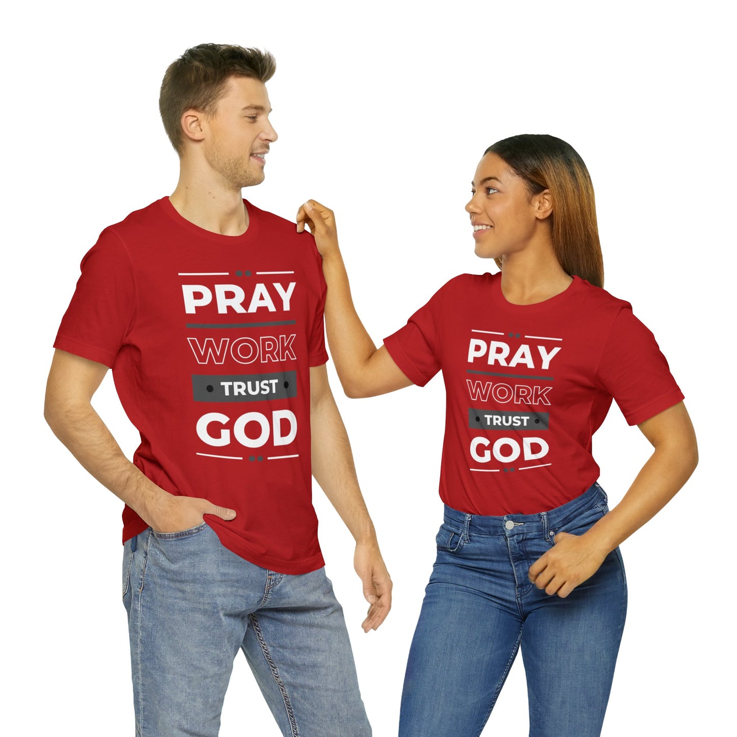 PRAY WORK TRUST GOD Unisex Jersey Short Sleeve Tee