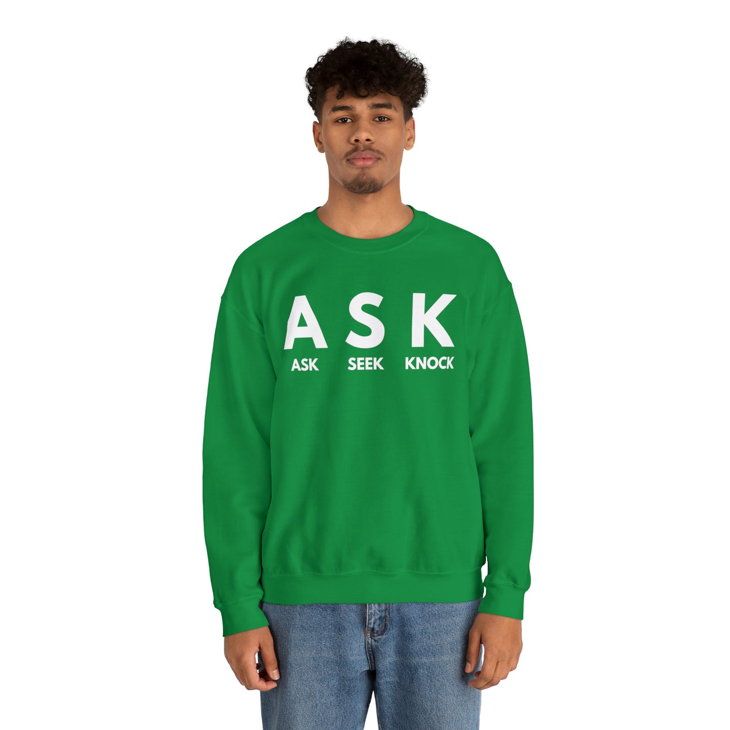 ASK SEEK KNOCK Unisex Heavy Blend™ Crewneck Sweatshirt
