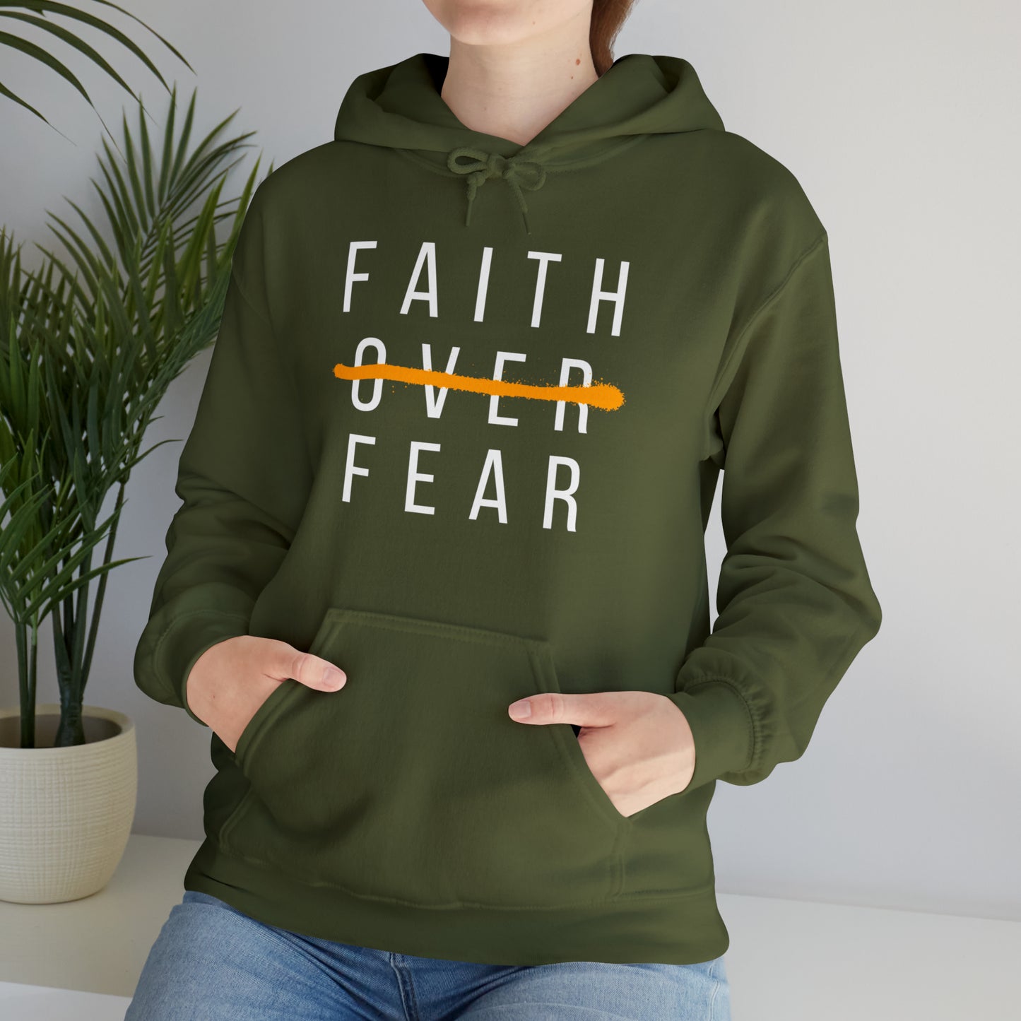 FAITH OVER FEAR Unisex Heavy Blend™ Hooded Sweatshirt