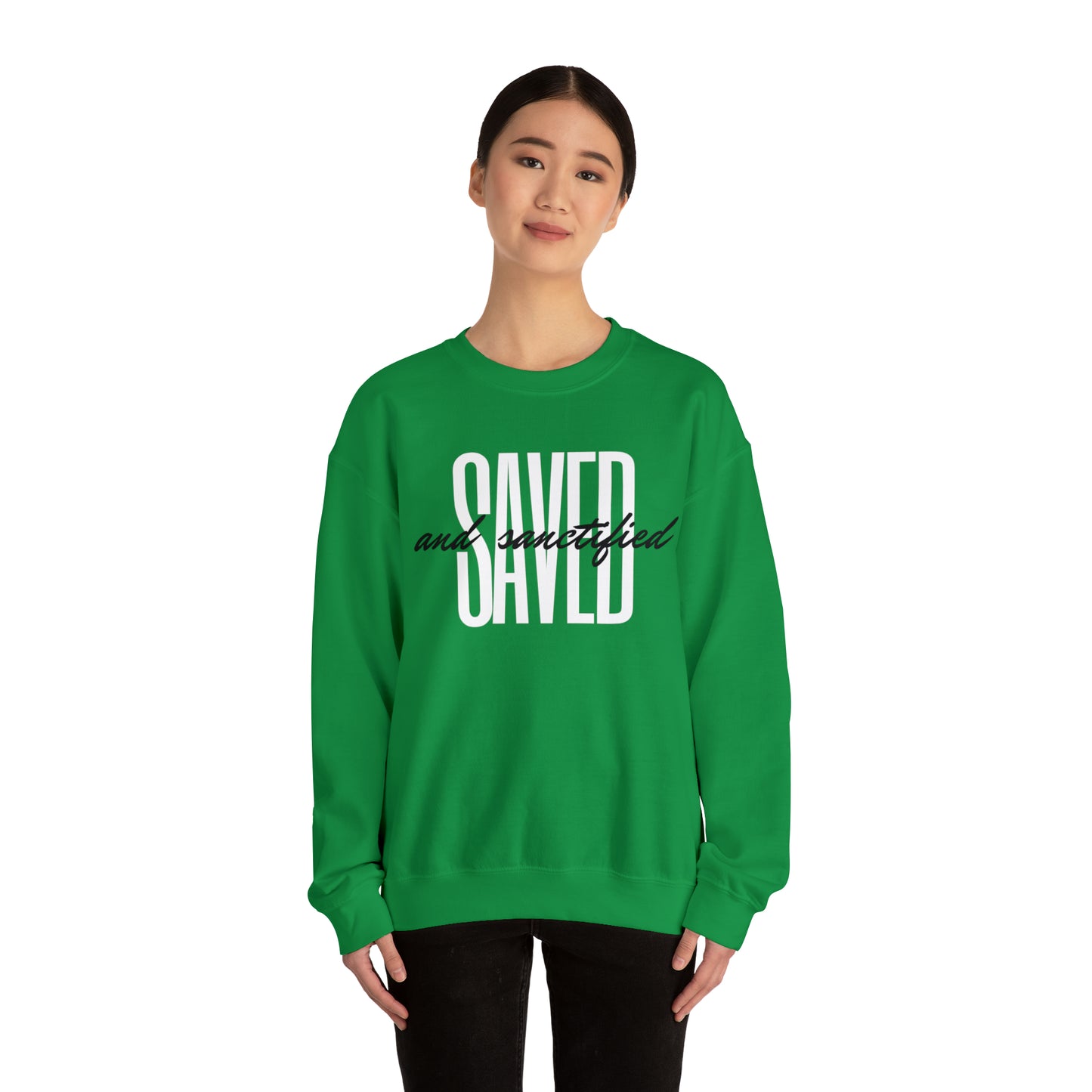 SAVED AND SANCTIFIED Unisex Heavy Blend™ Crewneck Sweatshirt