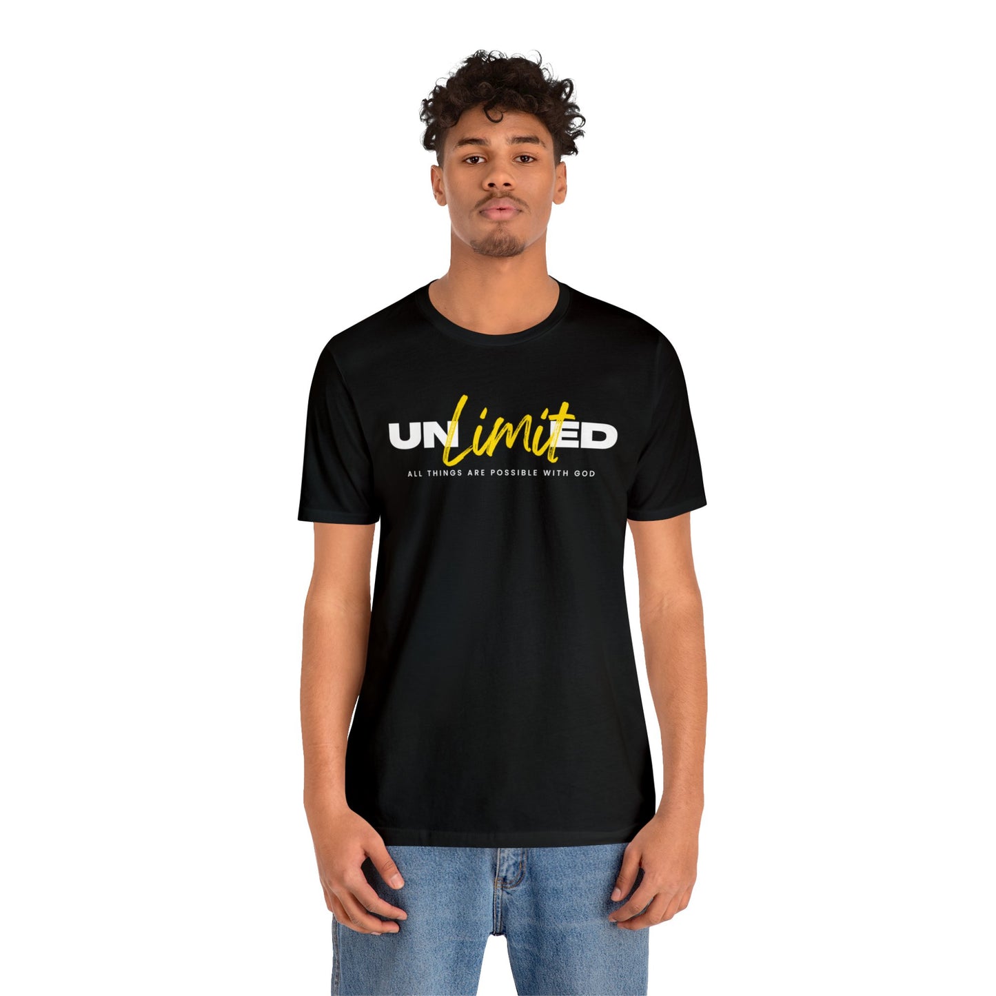 UNLIMITED ALL THINGS ARE POSSIBLE WITH GOD Unisex Jersey Short Sleeve Tee