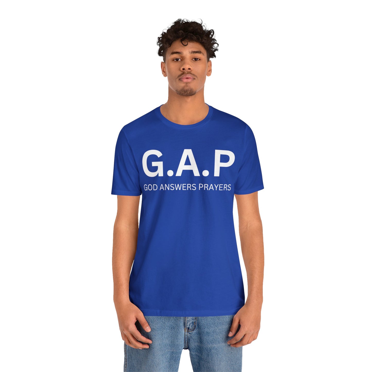 GOD ANSWERS PRAYERS Unisex Jersey Short Sleeve Tee