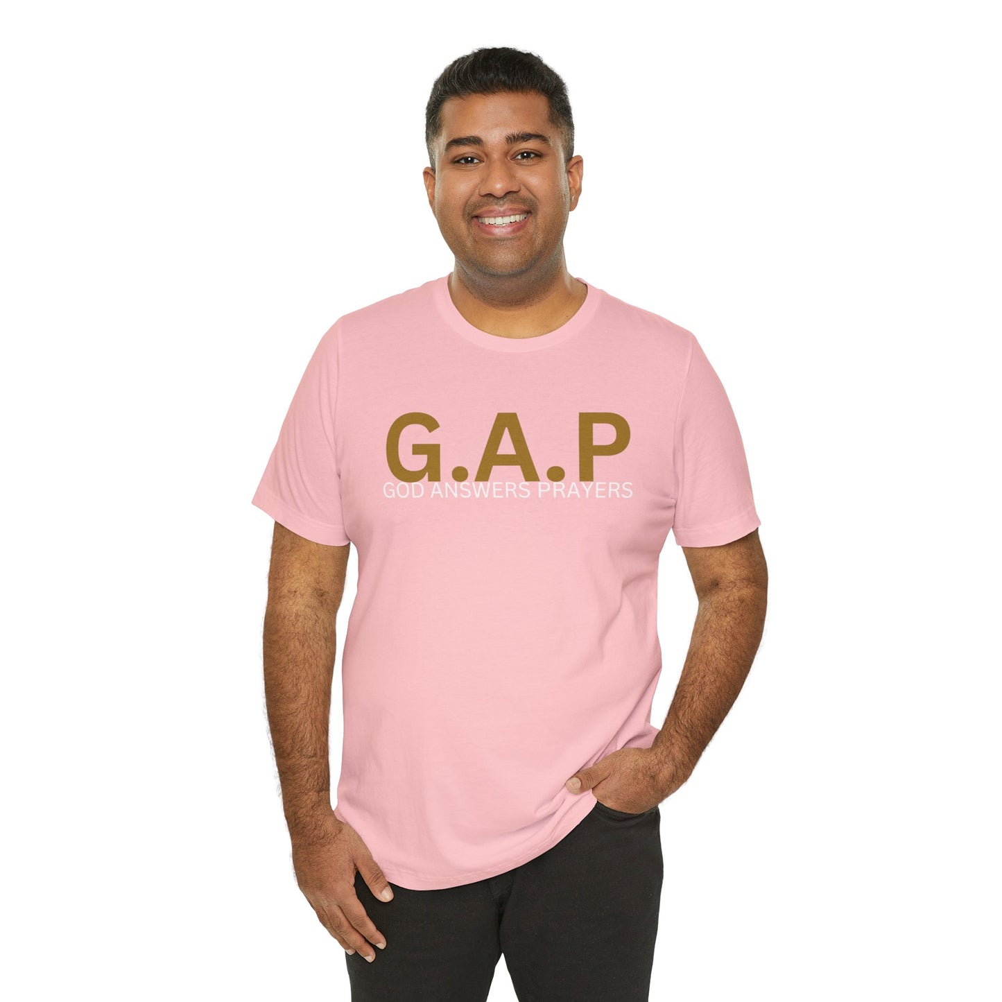 GOD ANSWERS PRAYERS Unisex Jersey Short Sleeve Tee
