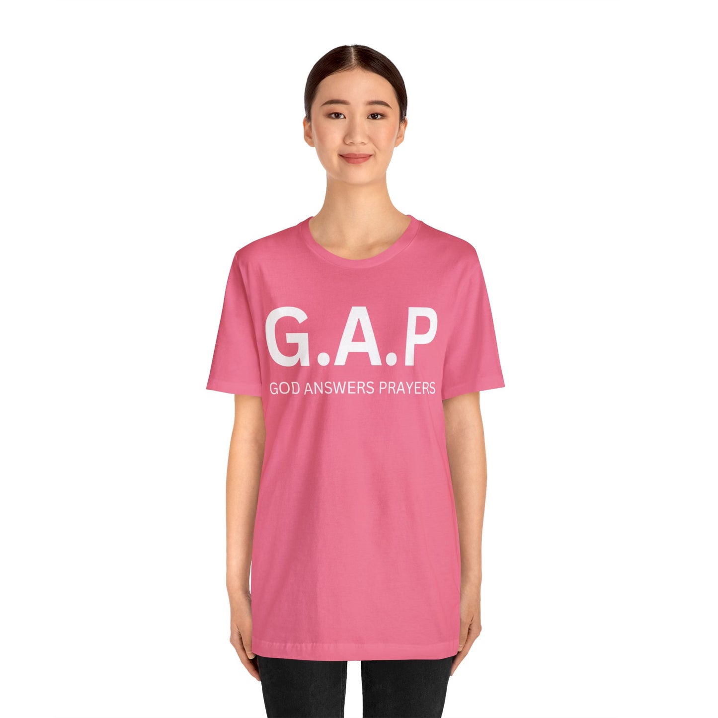 GOD ANSWERS PRAYERS Unisex Jersey Short Sleeve Tee