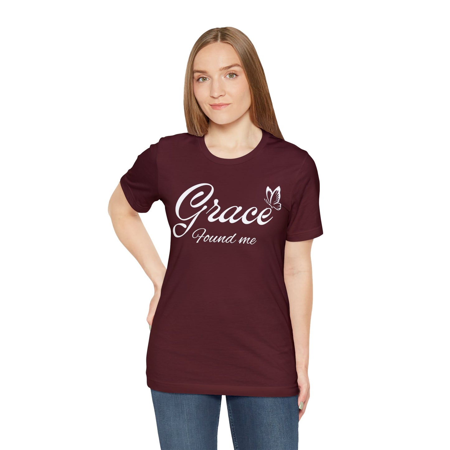 GRACE FOUND ME Unisex Jersey Short Sleeve Tee