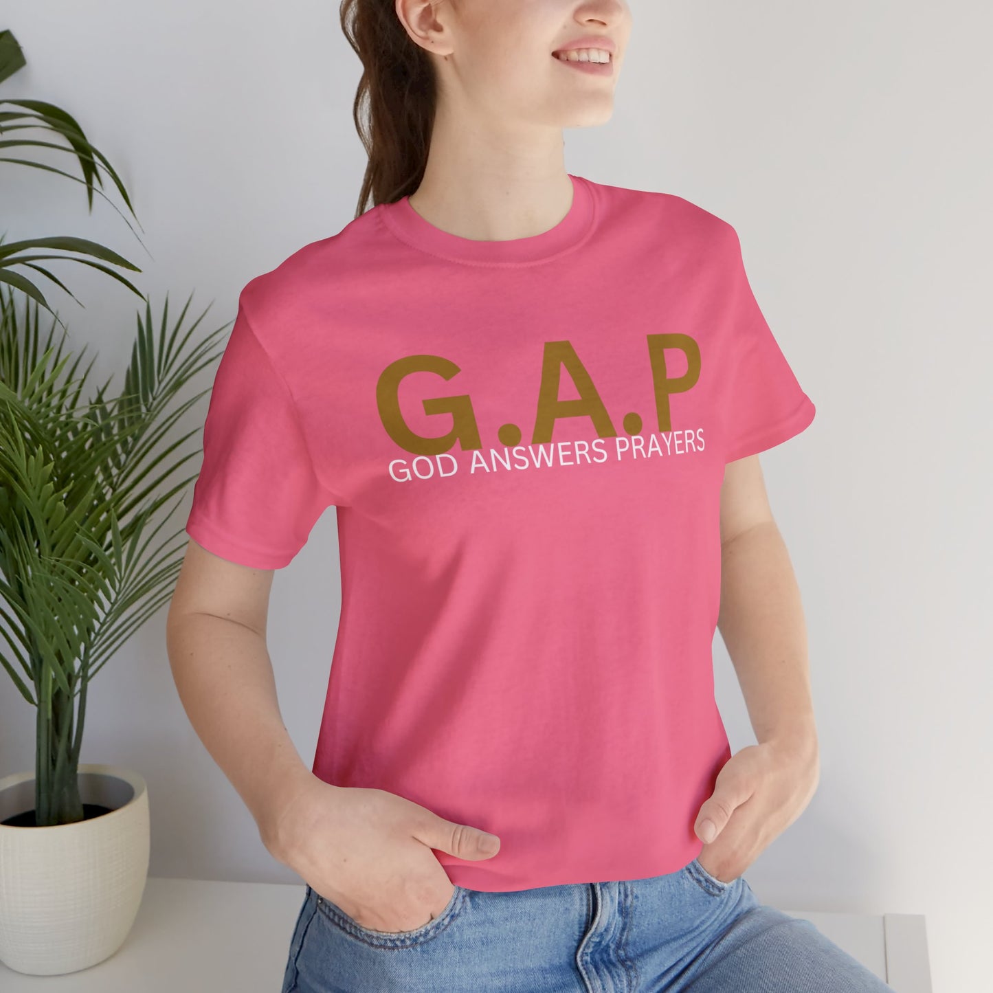 GOD ANSWERS PRAYERS Unisex Jersey Short Sleeve Tee
