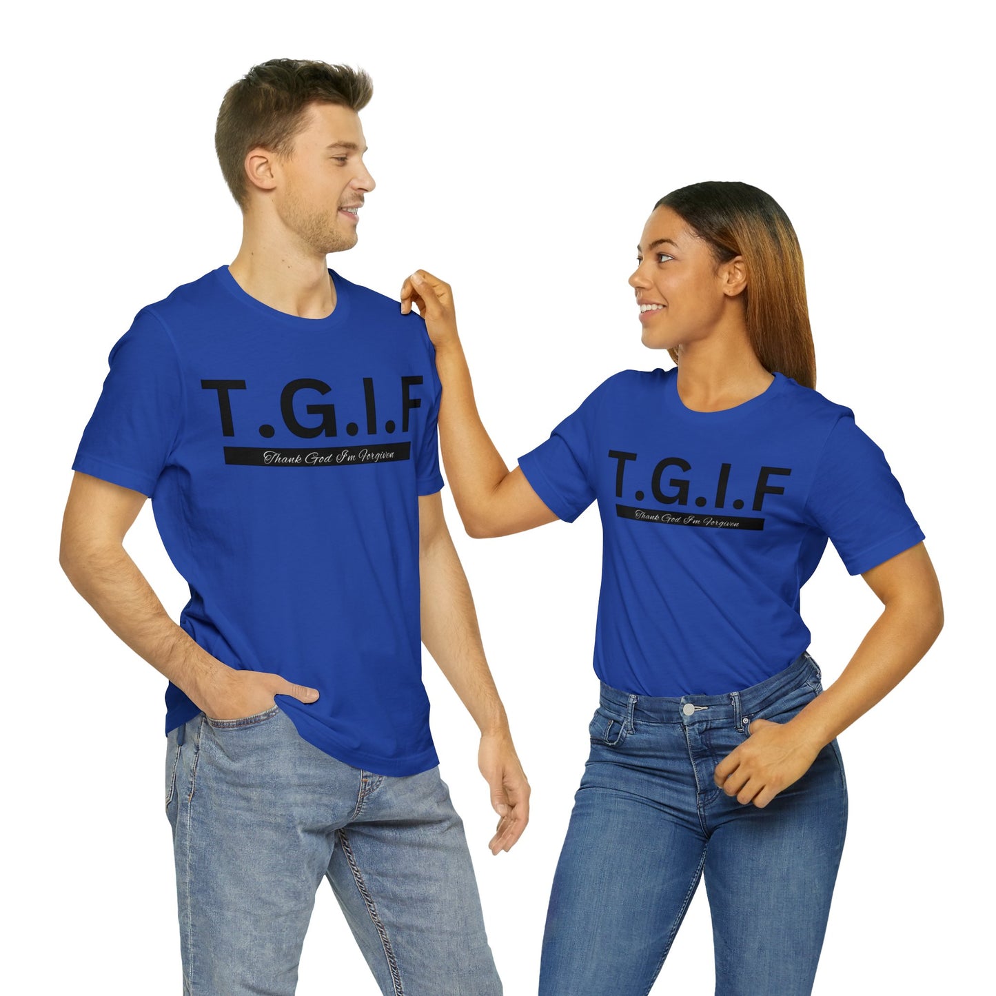 T.G.I.F - THANK GOD I'M FORGIVEN Unisex Jersey Short Sleeve Tee