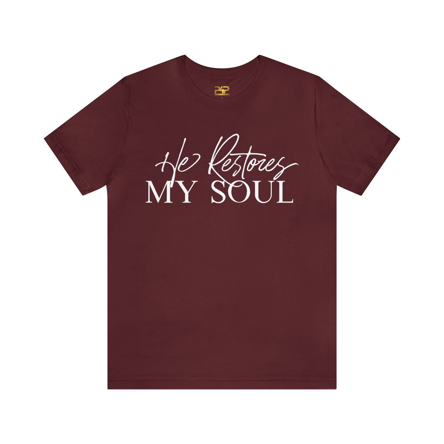 HE RESTORES MY SOUL Unisex Jersey Short Sleeve Tee
