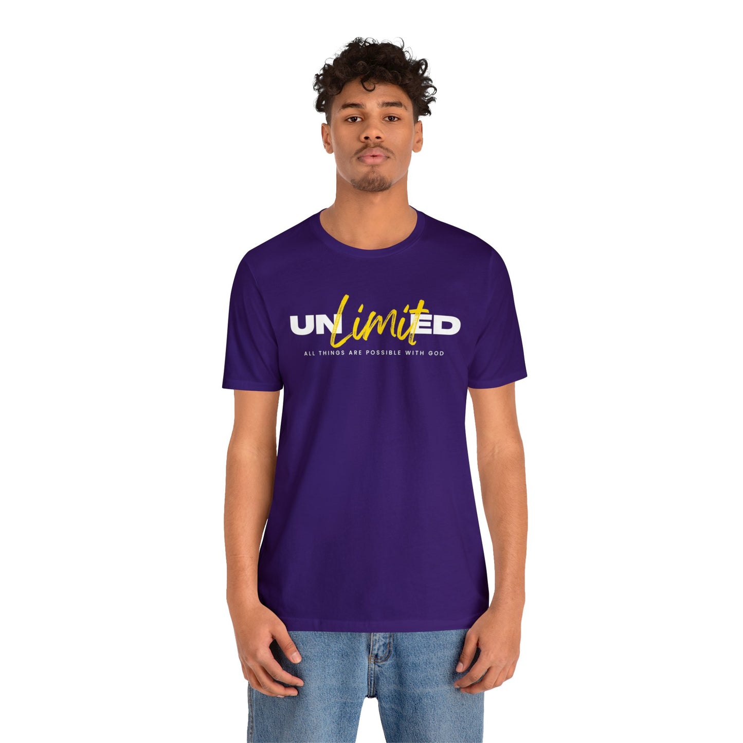 UNLIMITED ALL THINGS ARE POSSIBLE WITH GOD Unisex Jersey Short Sleeve Tee