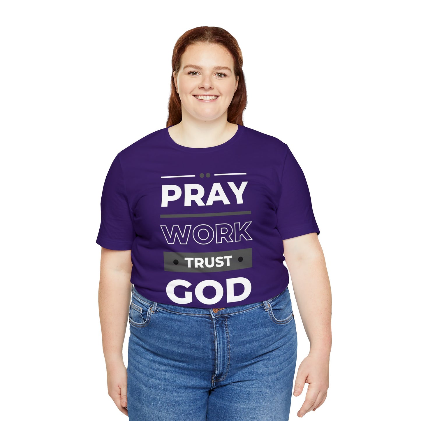 PRAY WORK TRUST GOD Unisex Jersey Short Sleeve Tee