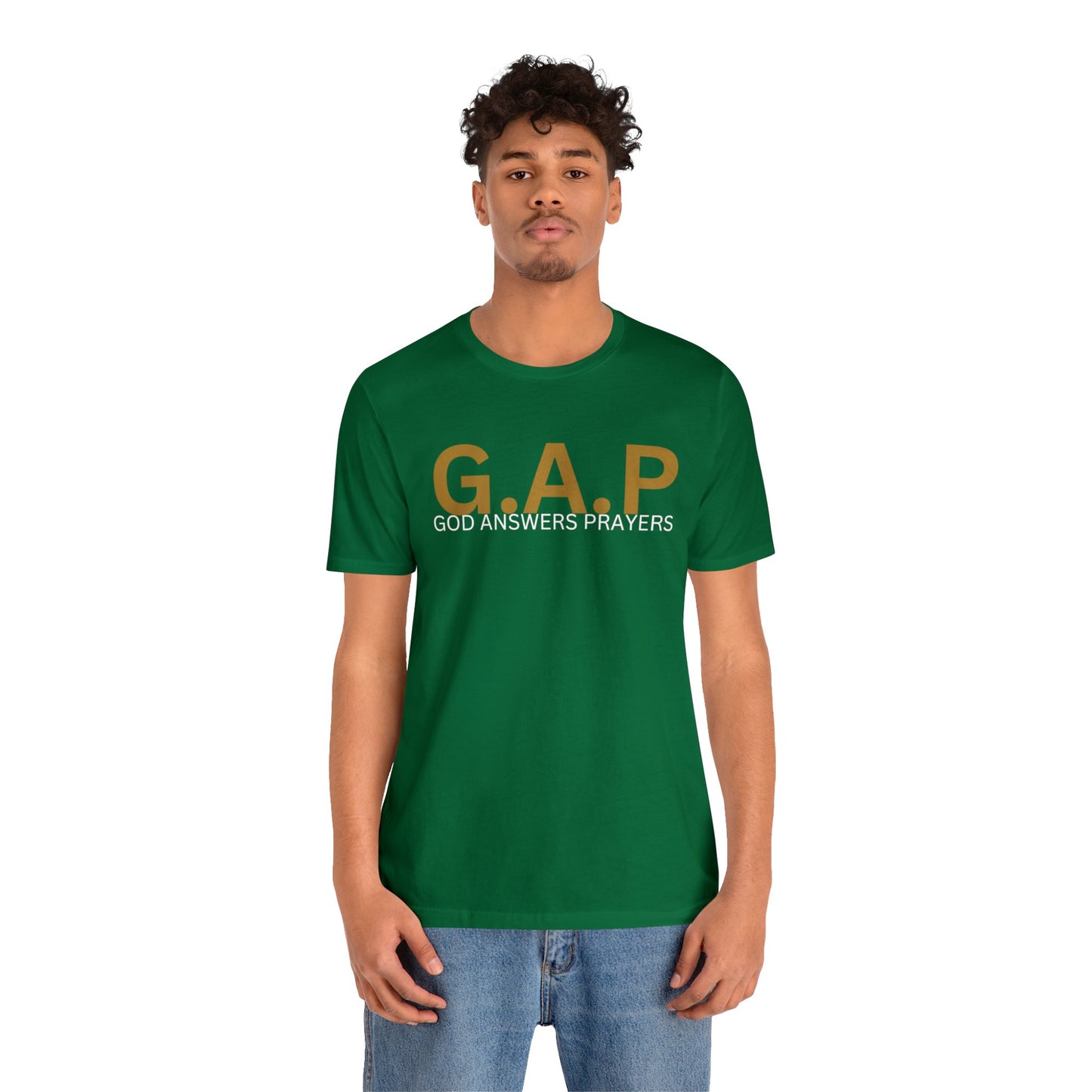 GOD ANSWERS PRAYERS Unisex Jersey Short Sleeve Tee