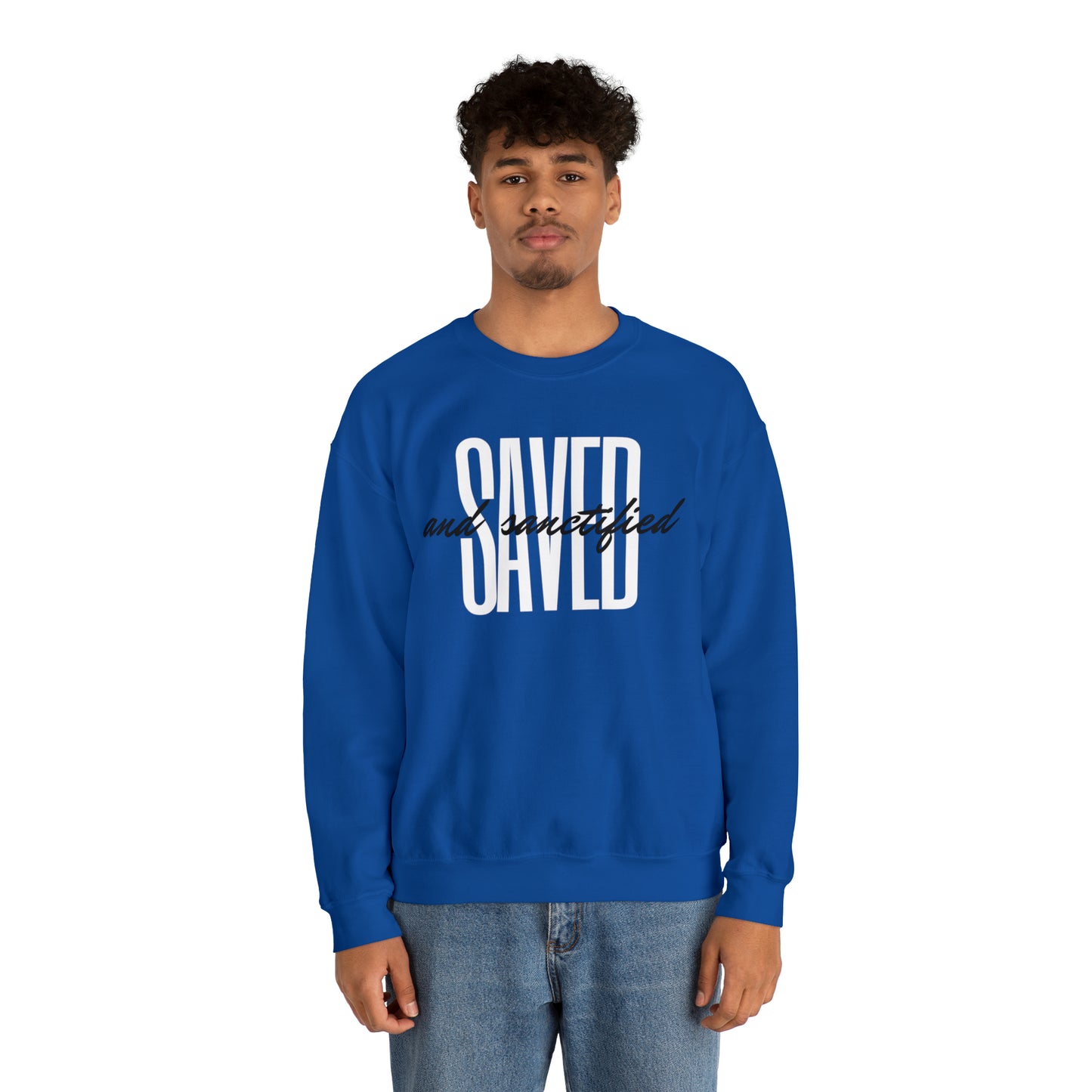 SAVED AND SANCTIFIED Unisex Heavy Blend™ Crewneck Sweatshirt
