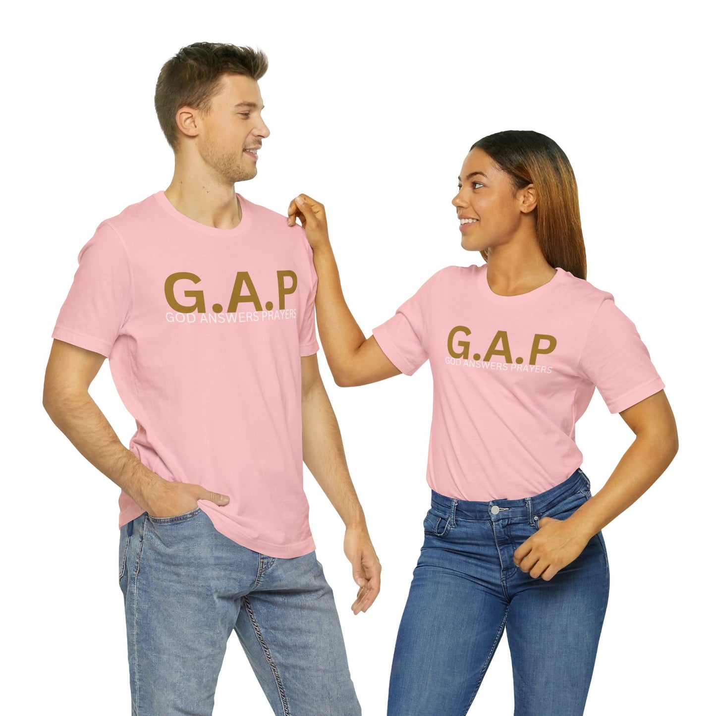 GOD ANSWERS PRAYERS Unisex Jersey Short Sleeve Tee