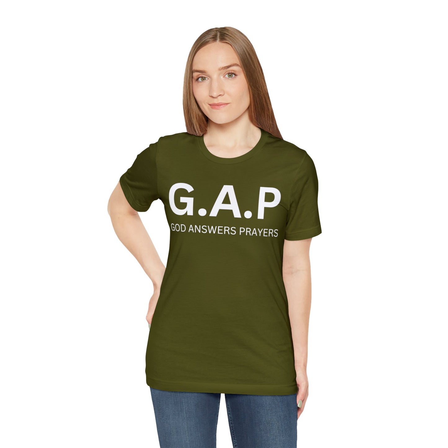 GOD ANSWERS PRAYERS Unisex Jersey Short Sleeve Tee