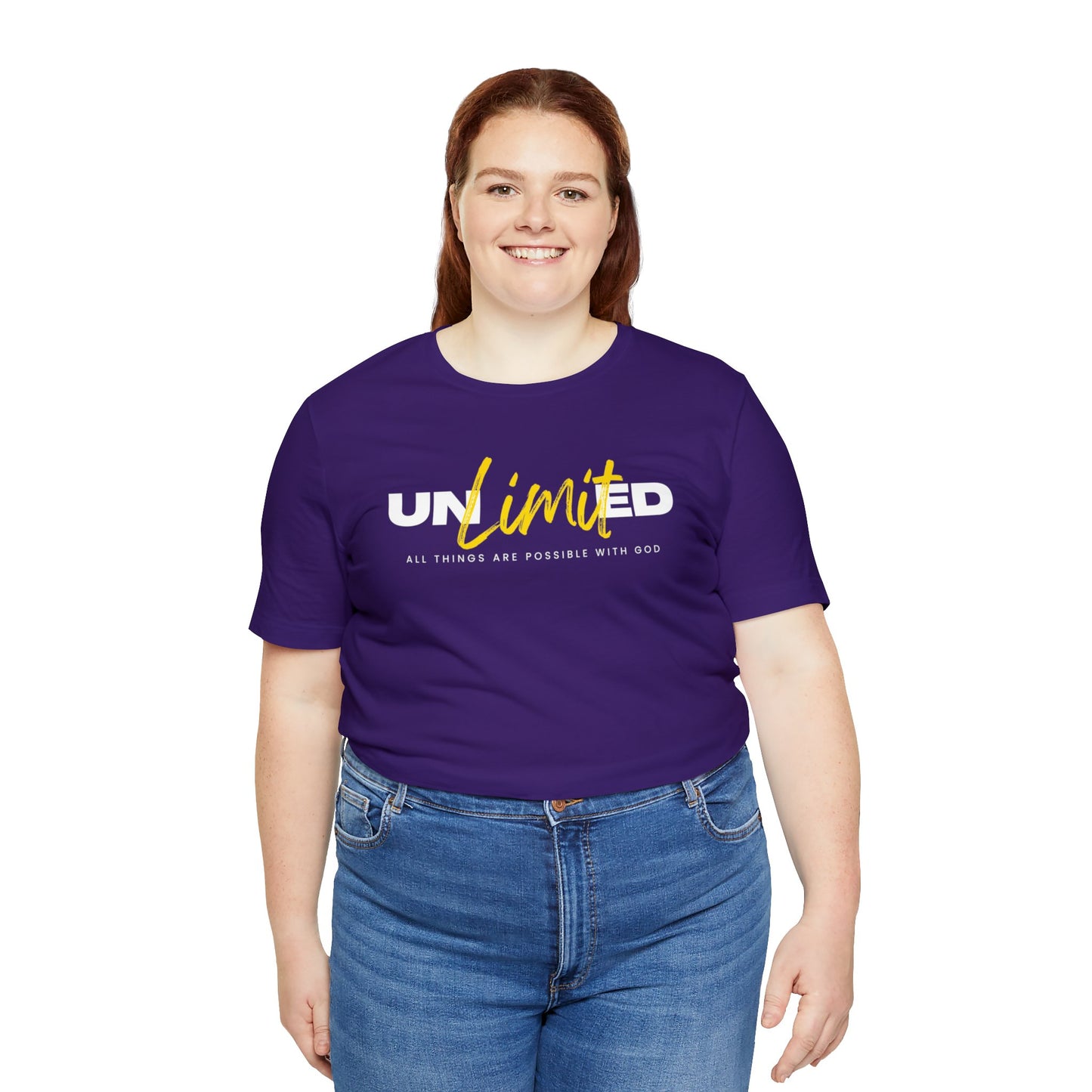 UNLIMITED ALL THINGS ARE POSSIBLE WITH GOD Unisex Jersey Short Sleeve Tee
