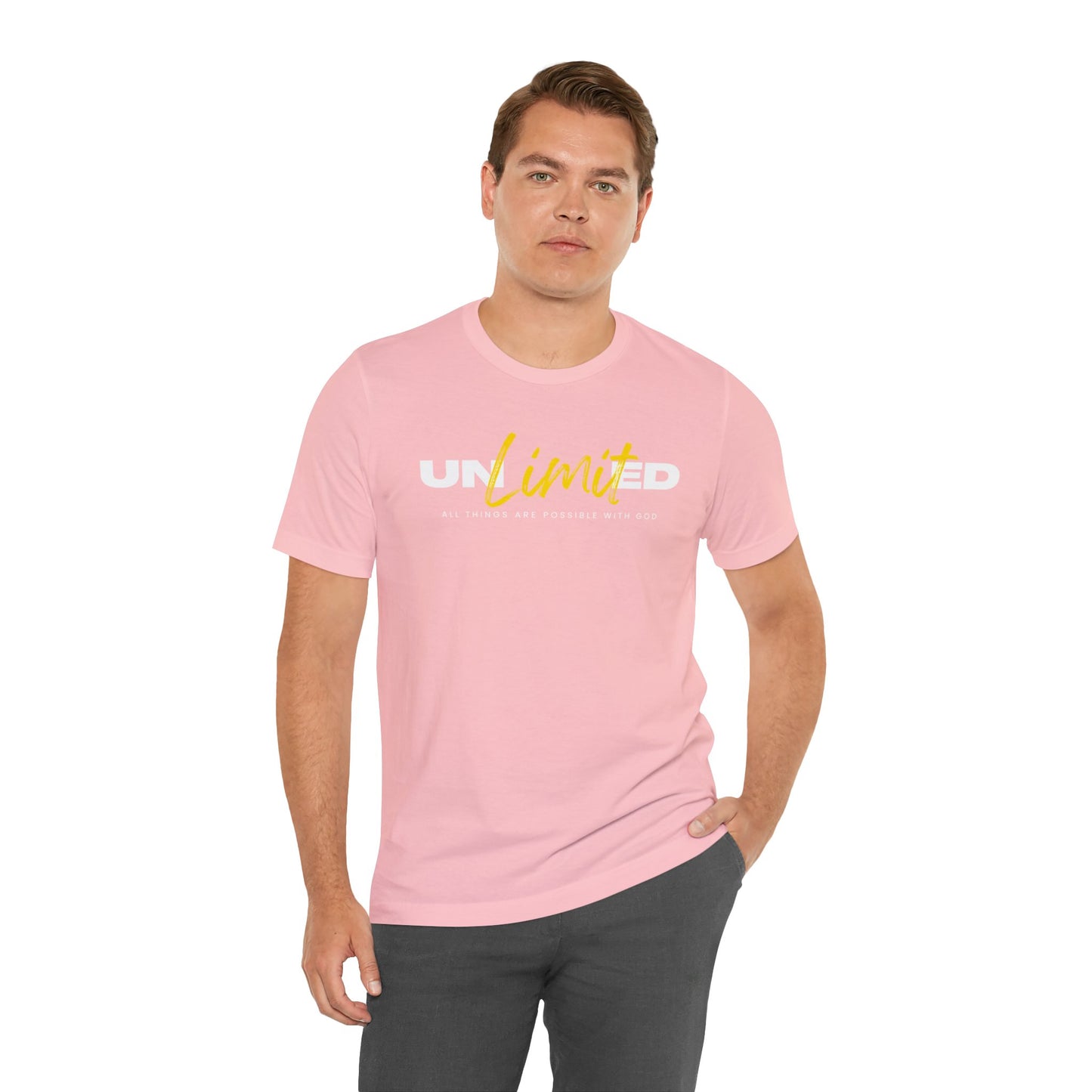 UNLIMITED ALL THINGS ARE POSSIBLE WITH GOD Unisex Jersey Short Sleeve Tee
