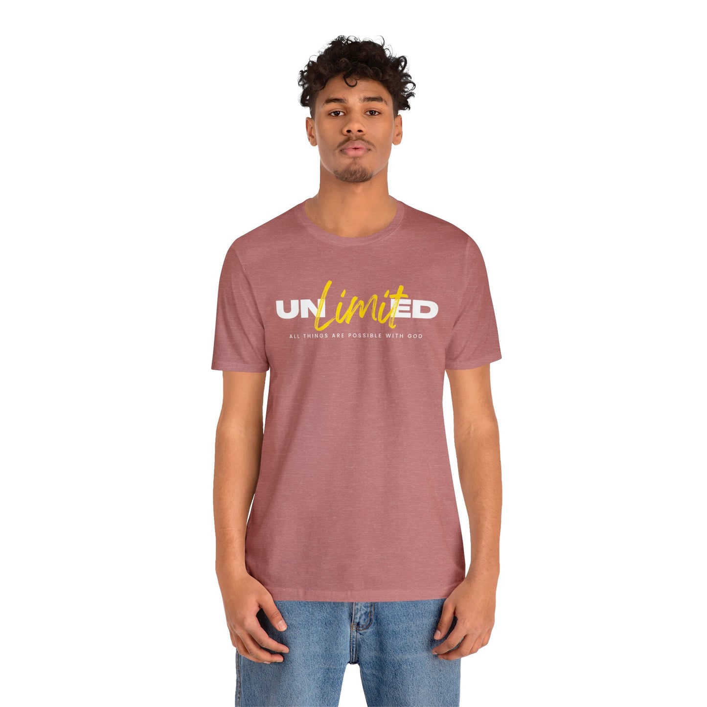 UNLIMITED ALL THINGS ARE POSSIBLE WITH GOD Unisex Jersey Short Sleeve Tee
