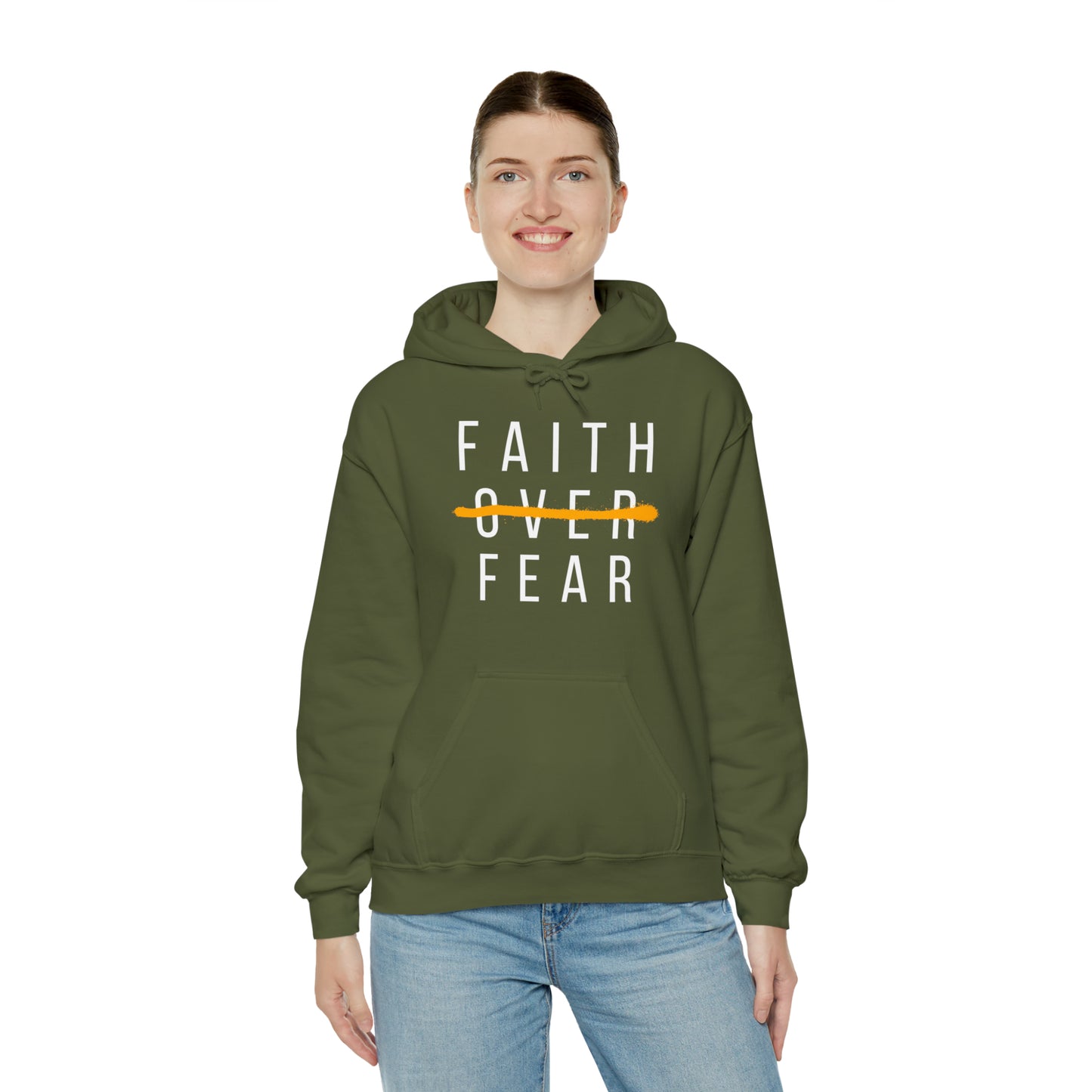 FAITH OVER FEAR Unisex Heavy Blend™ Hooded Sweatshirt