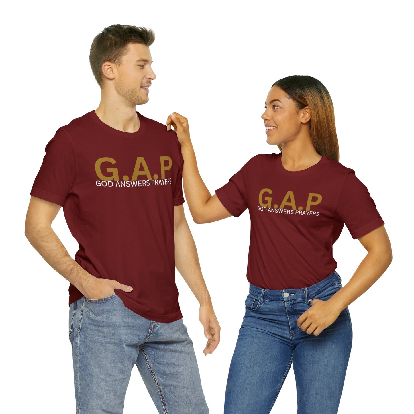 GOD ANSWERS PRAYERS Unisex Jersey Short Sleeve Tee