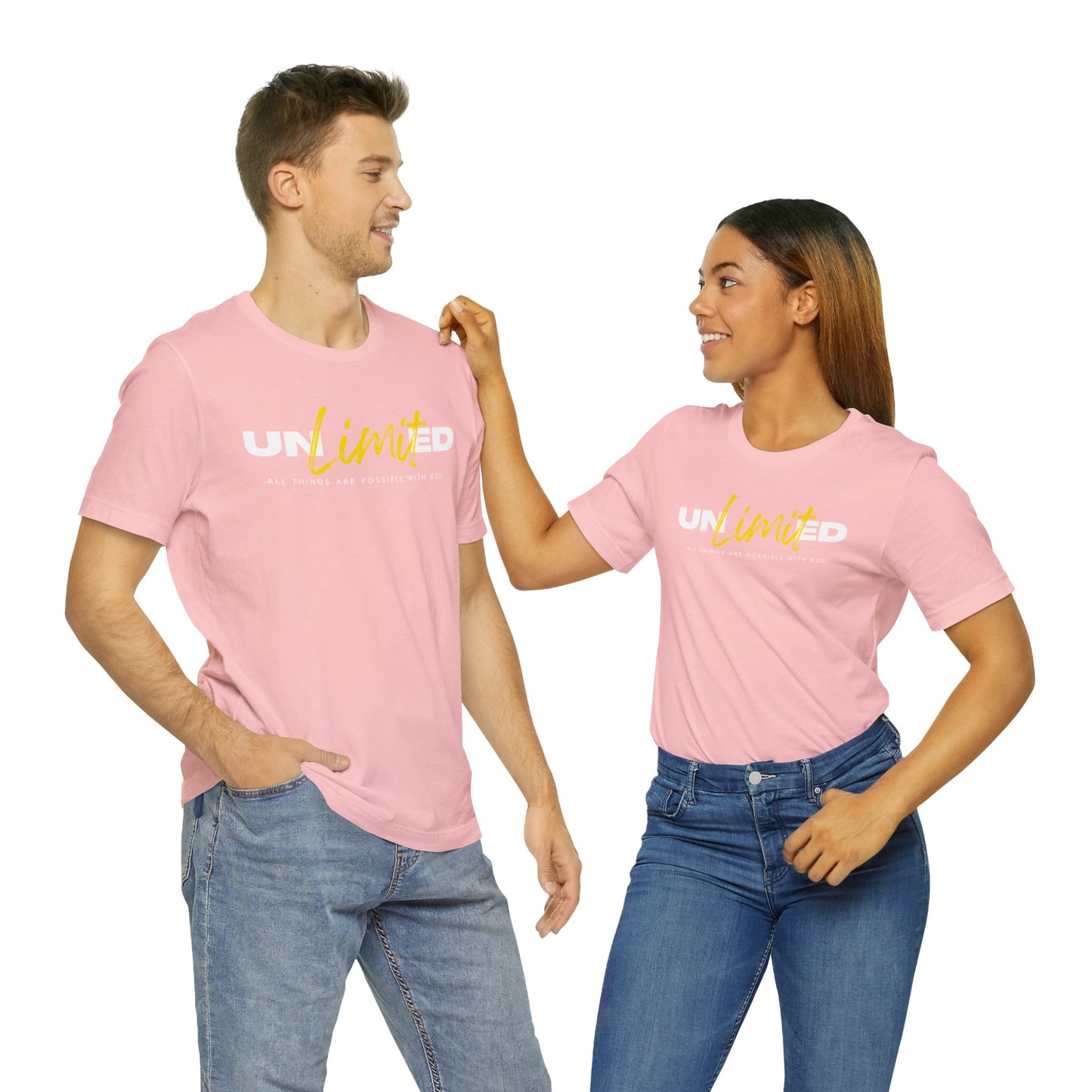 UNLIMITED ALL THINGS ARE POSSIBLE WITH GOD Unisex Jersey Short Sleeve Tee