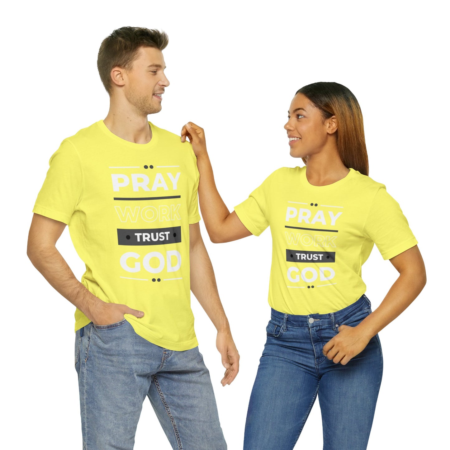 PRAY WORK TRUST GOD Unisex Jersey Short Sleeve Tee