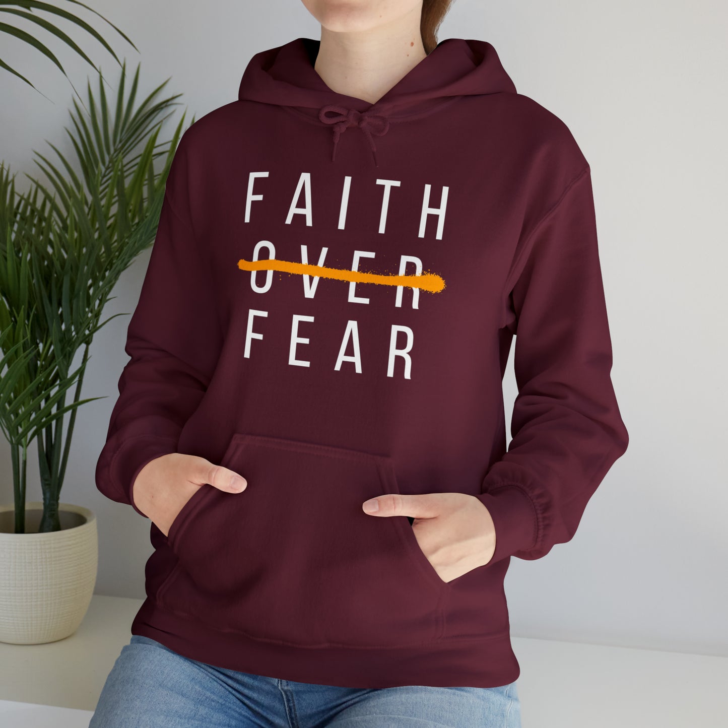 FAITH OVER FEAR Unisex Heavy Blend™ Hooded Sweatshirt