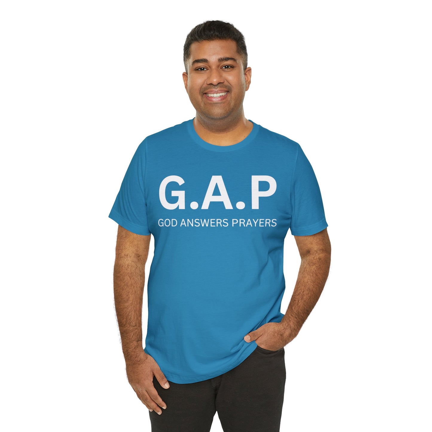 GOD ANSWERS PRAYERS Unisex Jersey Short Sleeve Tee