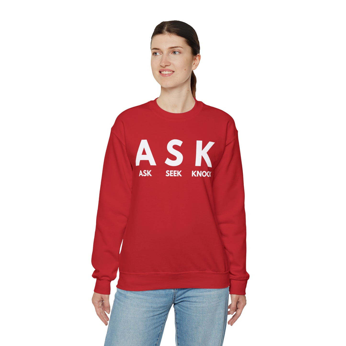 ASK SEEK KNOCK Unisex Heavy Blend™ Crewneck Sweatshirt