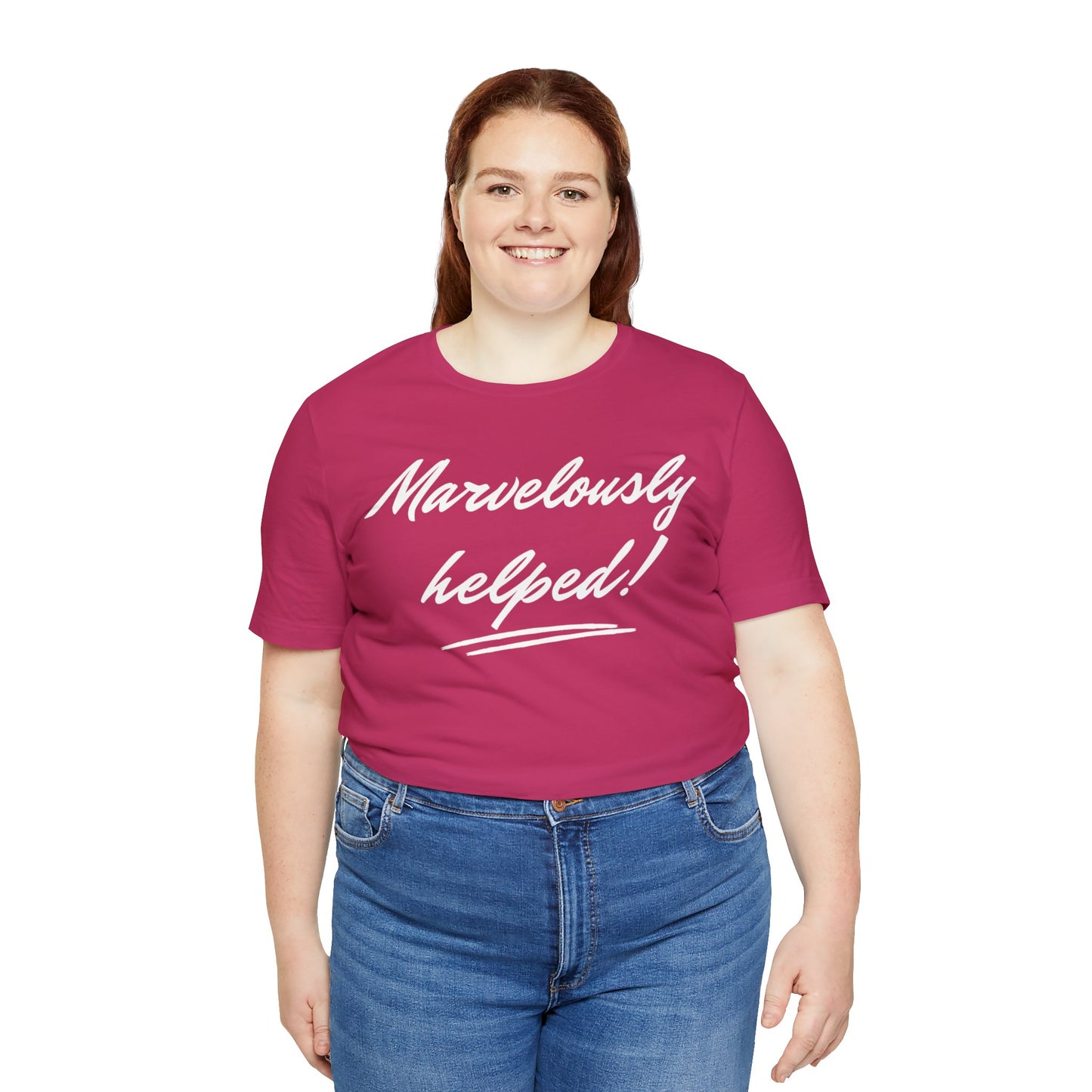 MARVELOUSLY HELPED Unisex Jersey Short Sleeve Tee