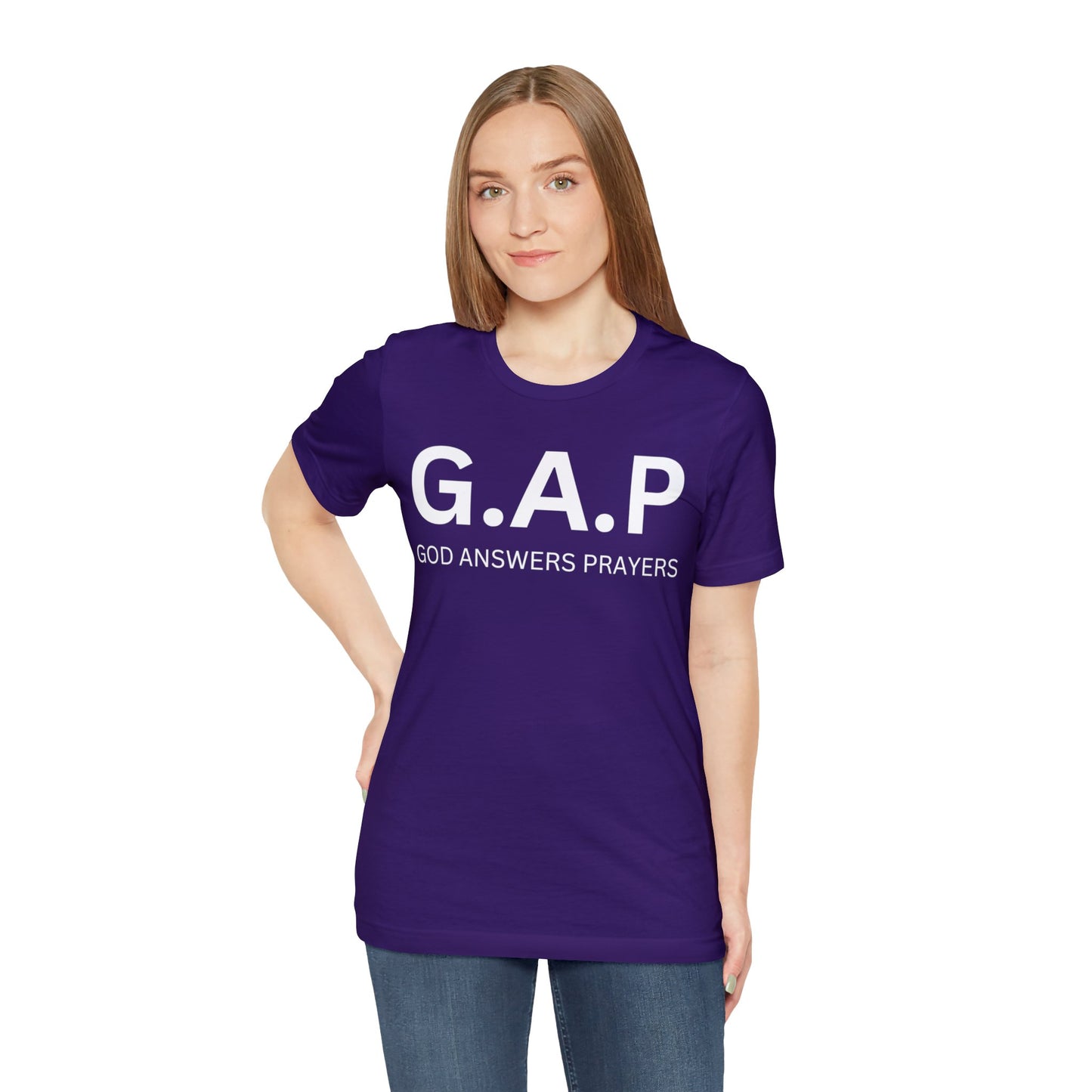 GOD ANSWERS PRAYERS Unisex Jersey Short Sleeve Tee