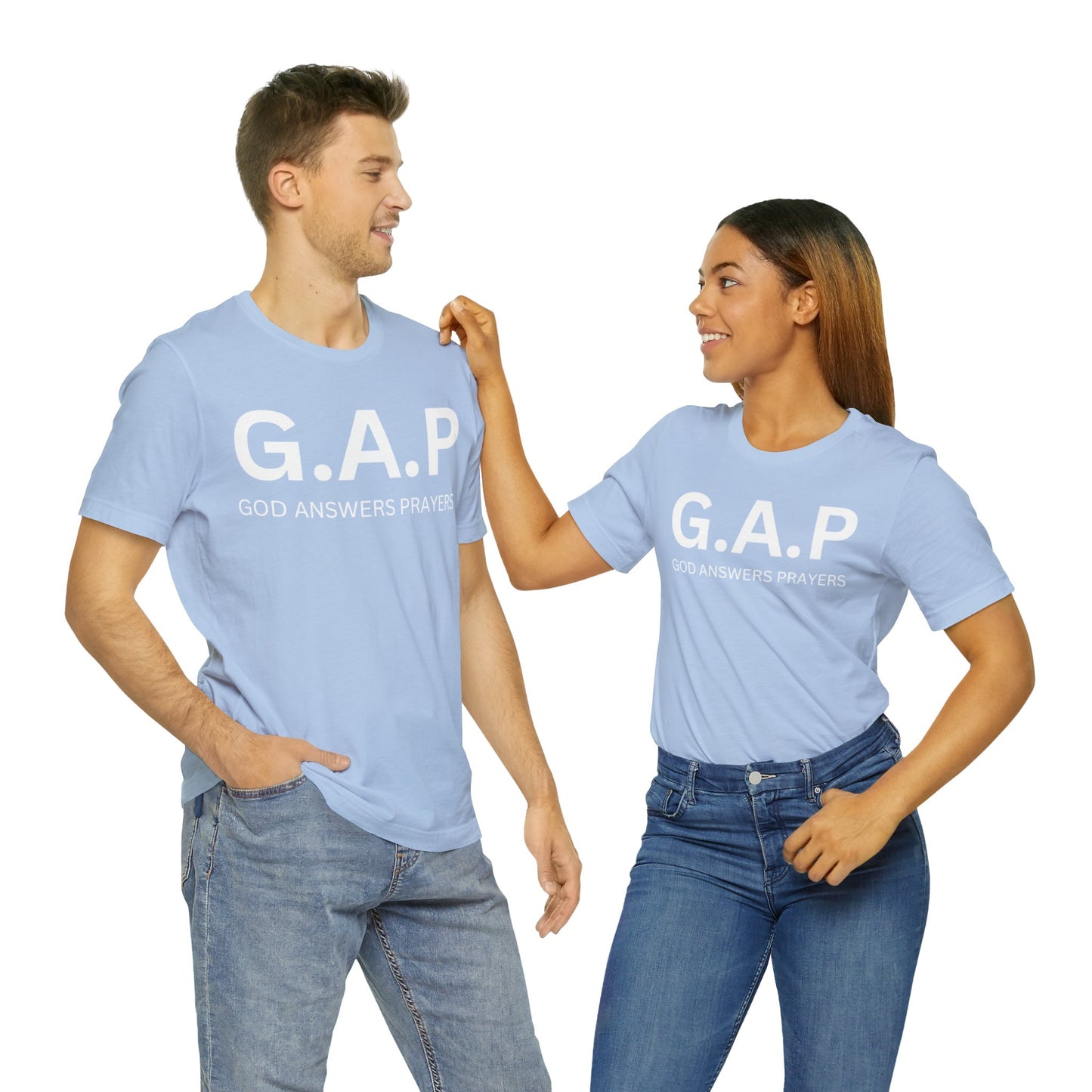 GOD ANSWERS PRAYERS Unisex Jersey Short Sleeve Tee