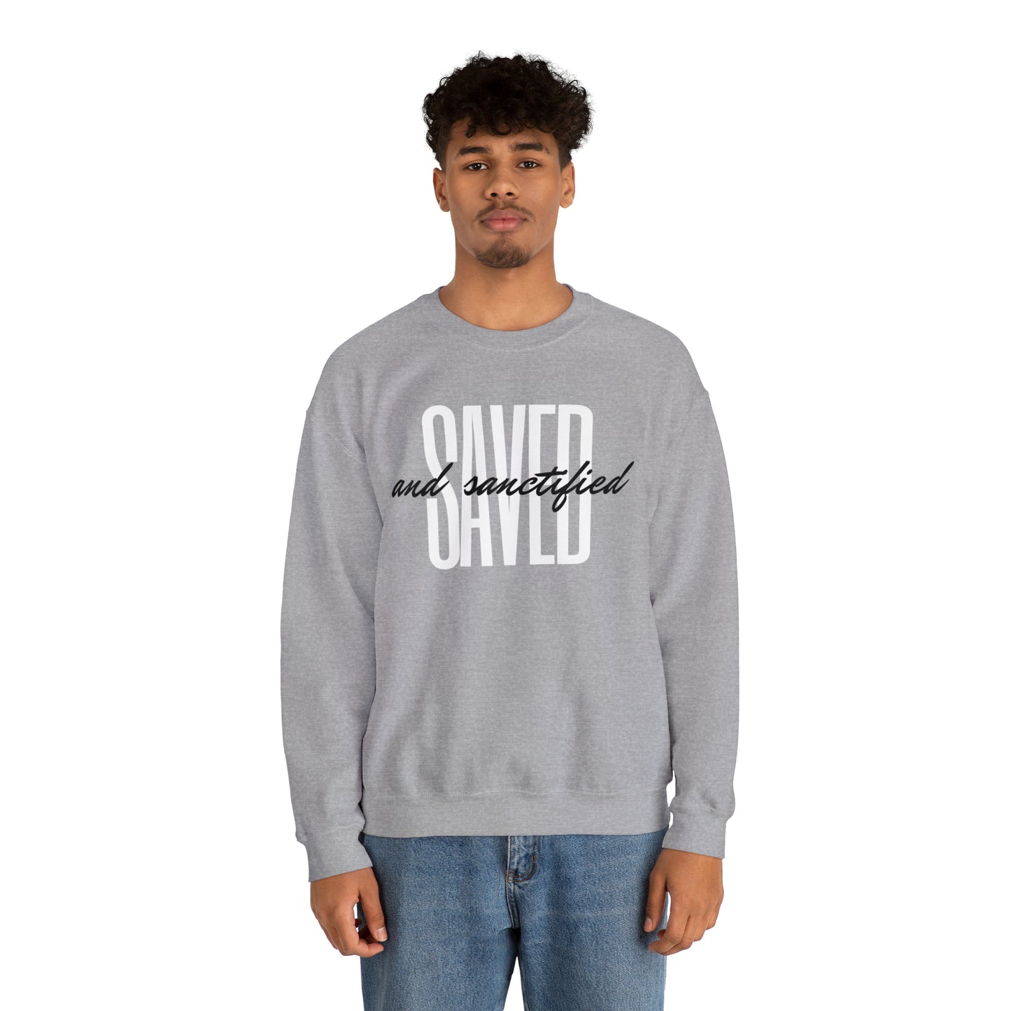 SAVED AND SANCTIFIED Unisex Heavy Blend™ Crewneck Sweatshirt
