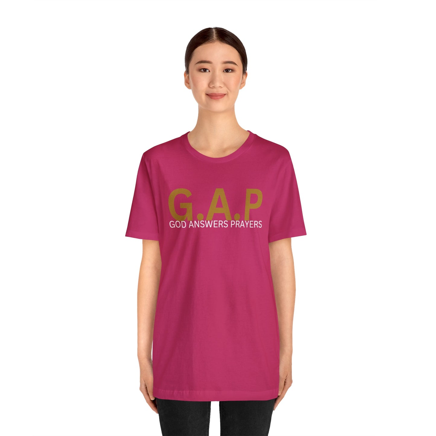 GOD ANSWERS PRAYERS Unisex Jersey Short Sleeve Tee