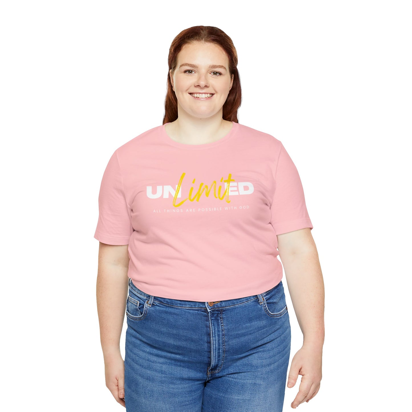 UNLIMITED ALL THINGS ARE POSSIBLE WITH GOD Unisex Jersey Short Sleeve Tee