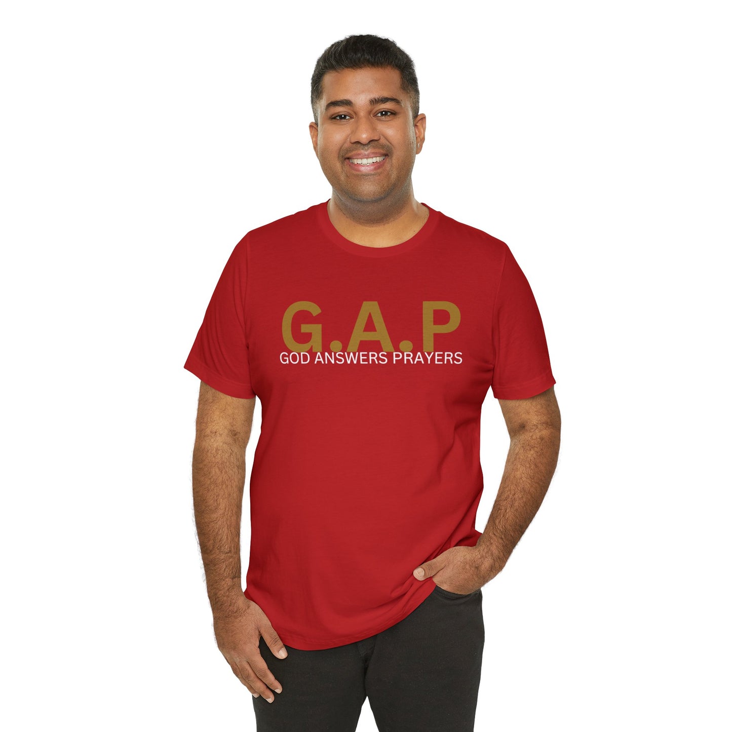 GOD ANSWERS PRAYERS Unisex Jersey Short Sleeve Tee