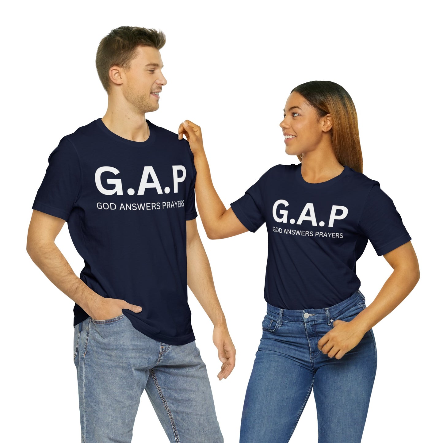 GOD ANSWERS PRAYERS Unisex Jersey Short Sleeve Tee