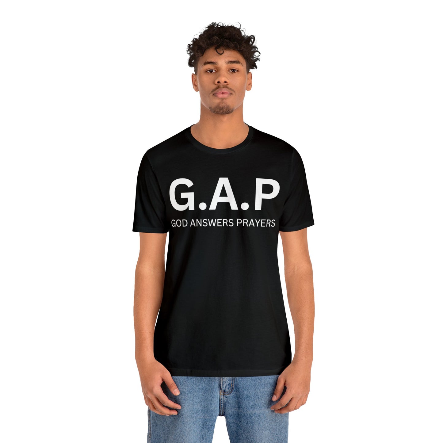 GOD ANSWERS PRAYERS Unisex Jersey Short Sleeve Tee