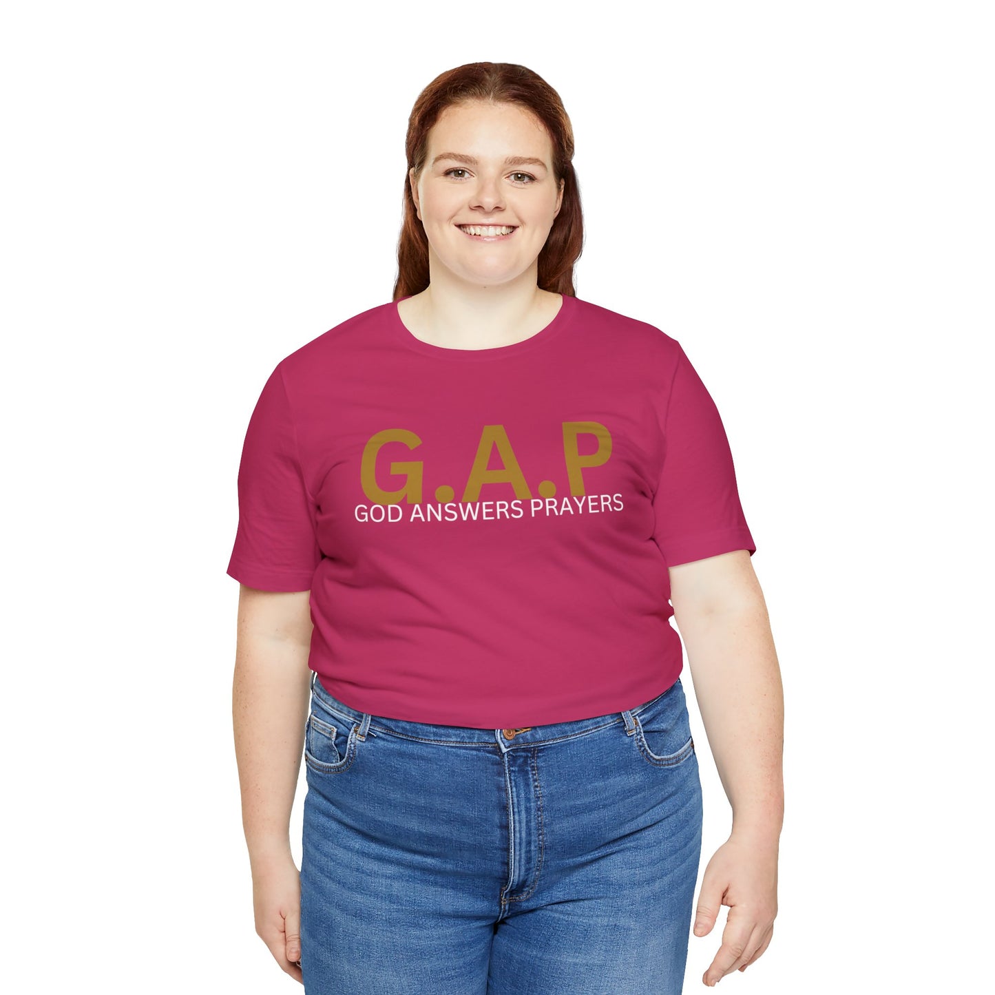 GOD ANSWERS PRAYERS Unisex Jersey Short Sleeve Tee