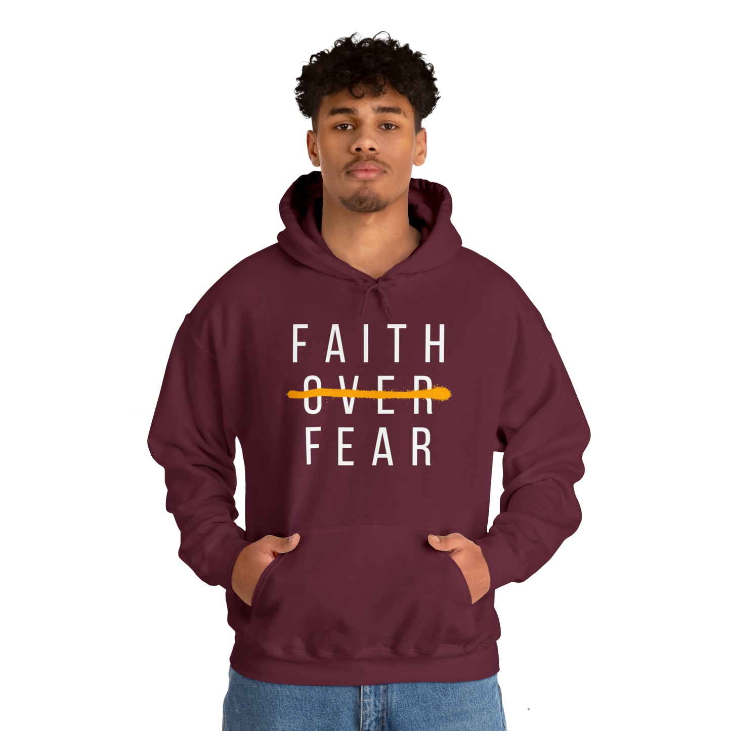 FAITH OVER FEAR Unisex Heavy Blend™ Hooded Sweatshirt