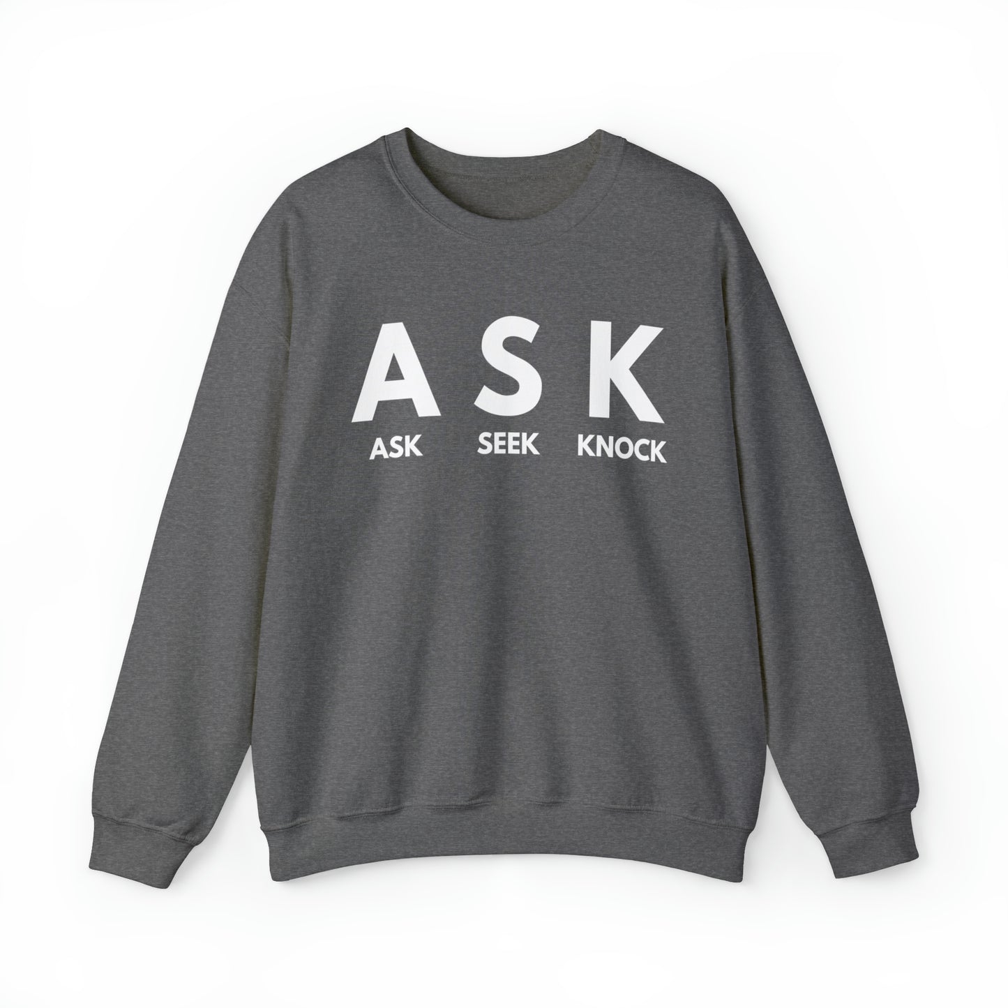 ASK SEEK KNOCK Unisex Heavy Blend™ Crewneck Sweatshirt