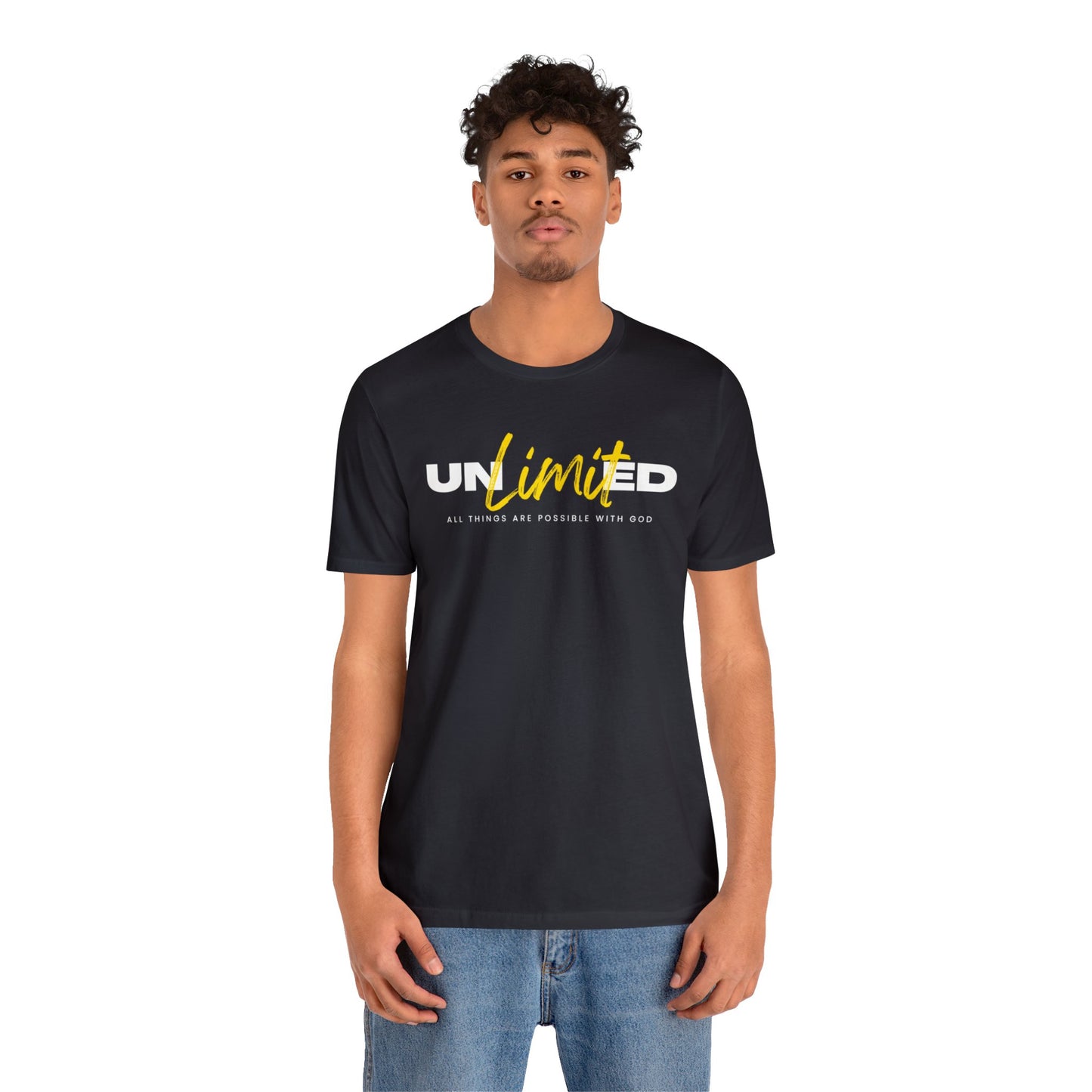 UNLIMITED ALL THINGS ARE POSSIBLE WITH GOD Unisex Jersey Short Sleeve Tee