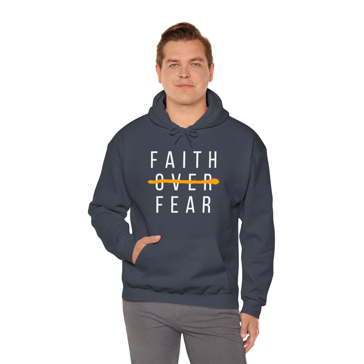 FAITH OVER FEAR Unisex Heavy Blend™ Hooded Sweatshirt