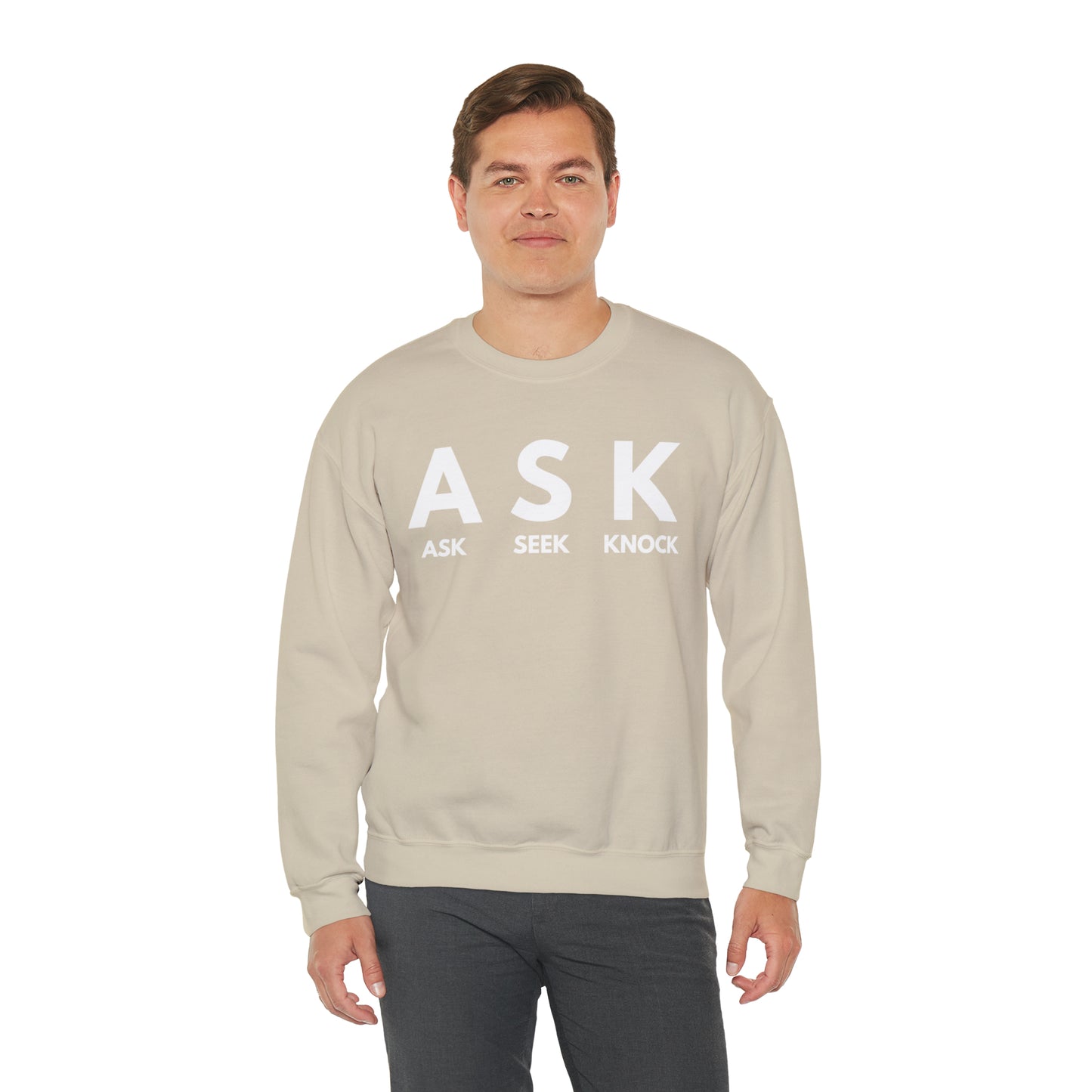 ASK SEEK KNOCK Unisex Heavy Blend™ Crewneck Sweatshirt