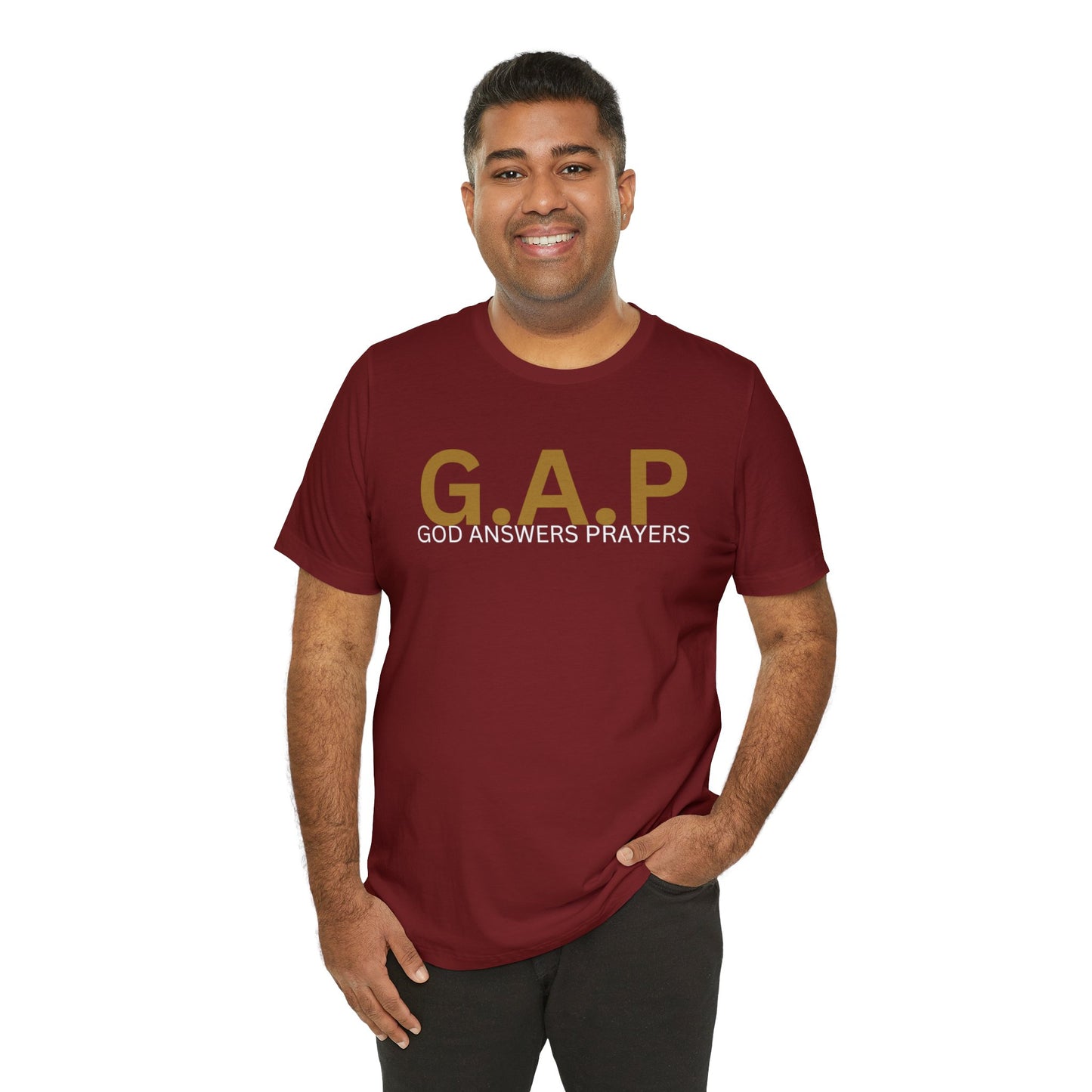 GOD ANSWERS PRAYERS Unisex Jersey Short Sleeve Tee