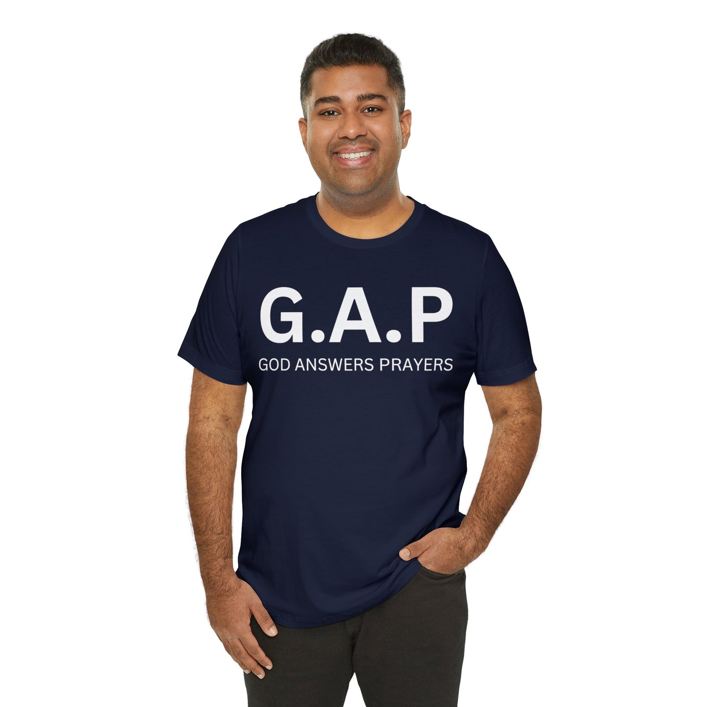 GOD ANSWERS PRAYERS Unisex Jersey Short Sleeve Tee
