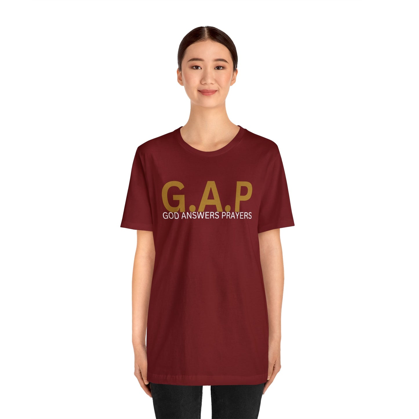 GOD ANSWERS PRAYERS Unisex Jersey Short Sleeve Tee
