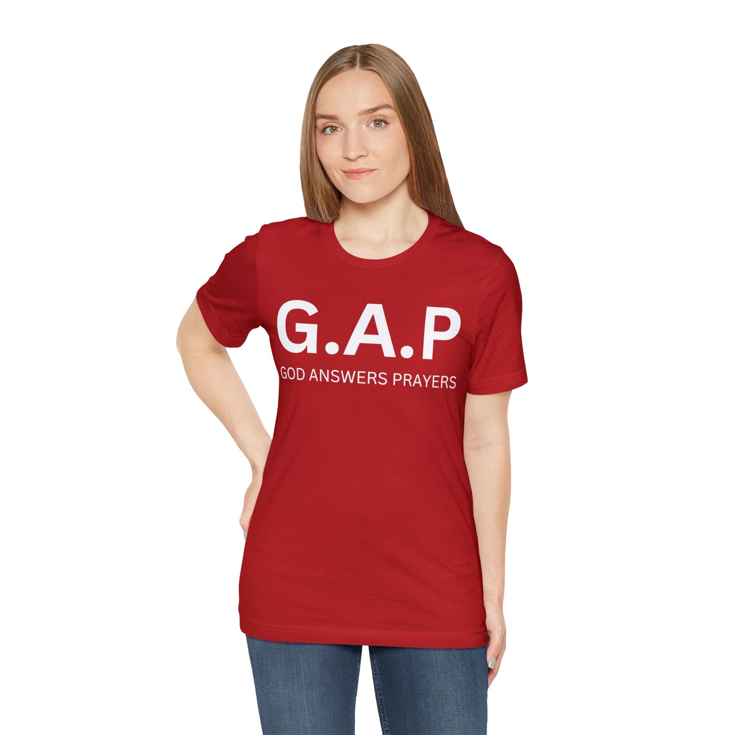 GOD ANSWERS PRAYERS Unisex Jersey Short Sleeve Tee