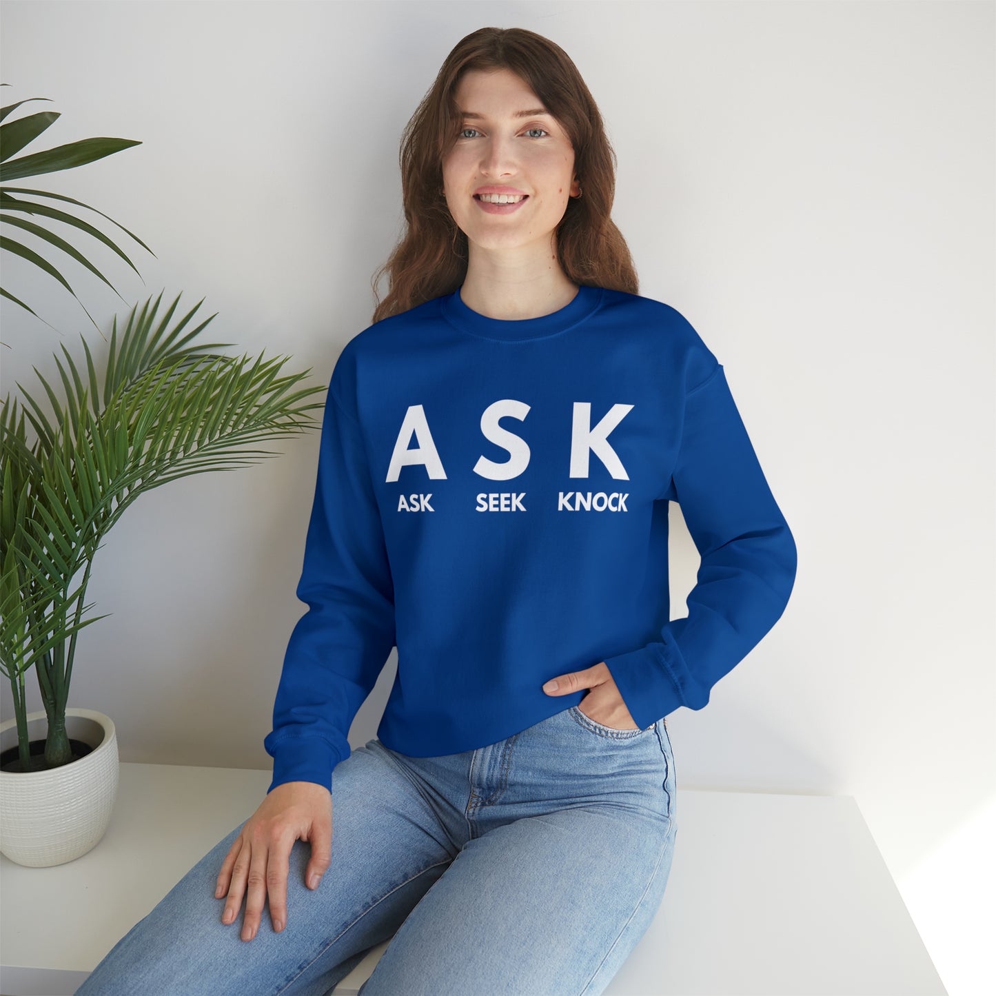 ASK SEEK KNOCK Unisex Heavy Blend™ Crewneck Sweatshirt