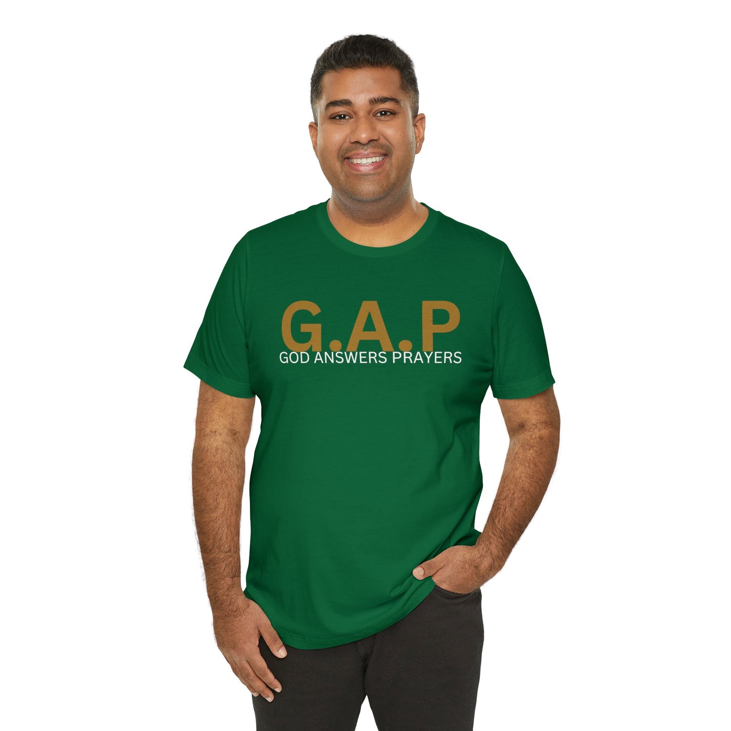 GOD ANSWERS PRAYERS Unisex Jersey Short Sleeve Tee