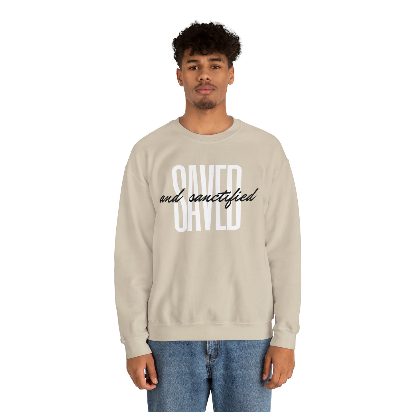 SAVED AND SANCTIFIED Unisex Heavy Blend™ Crewneck Sweatshirt